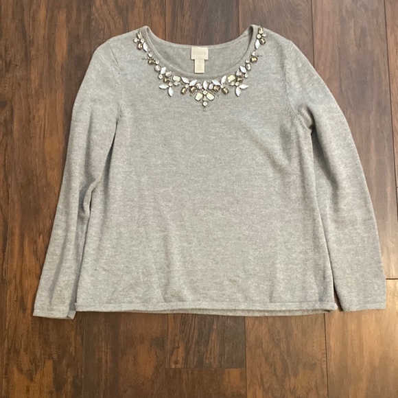 Chicos Jeweled Winter Top - Picture 1 of 3